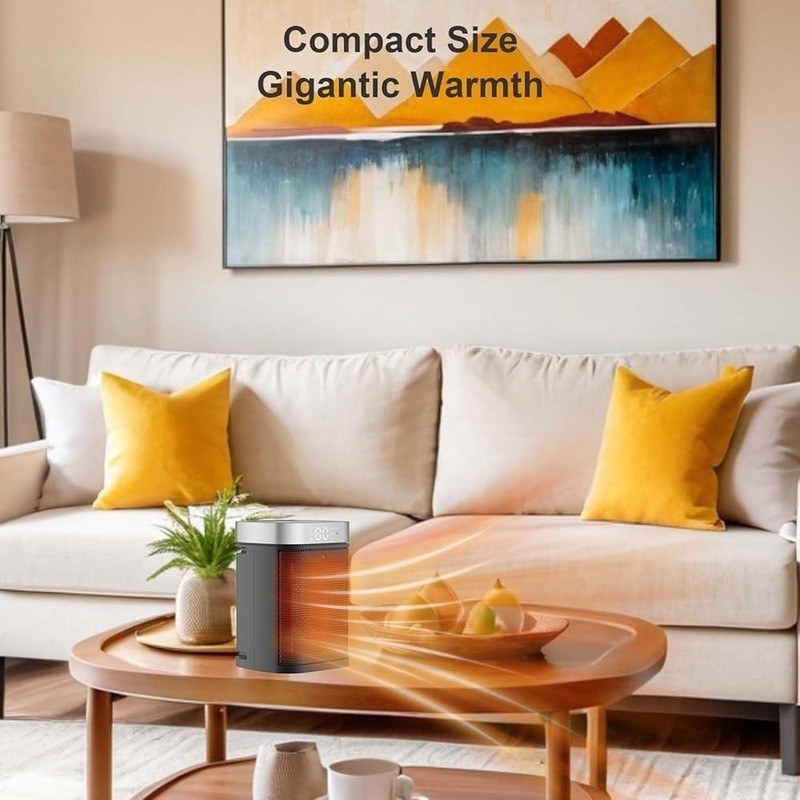 Portable Ceramic Heater W/ Remote Control Timer 3 Heating Modes Safety Features