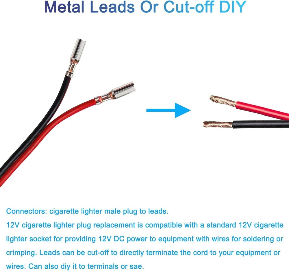 Heavy Duty 12V Cigarette Lighter Plug Adapter with Switch & Red LED Indicator Fo