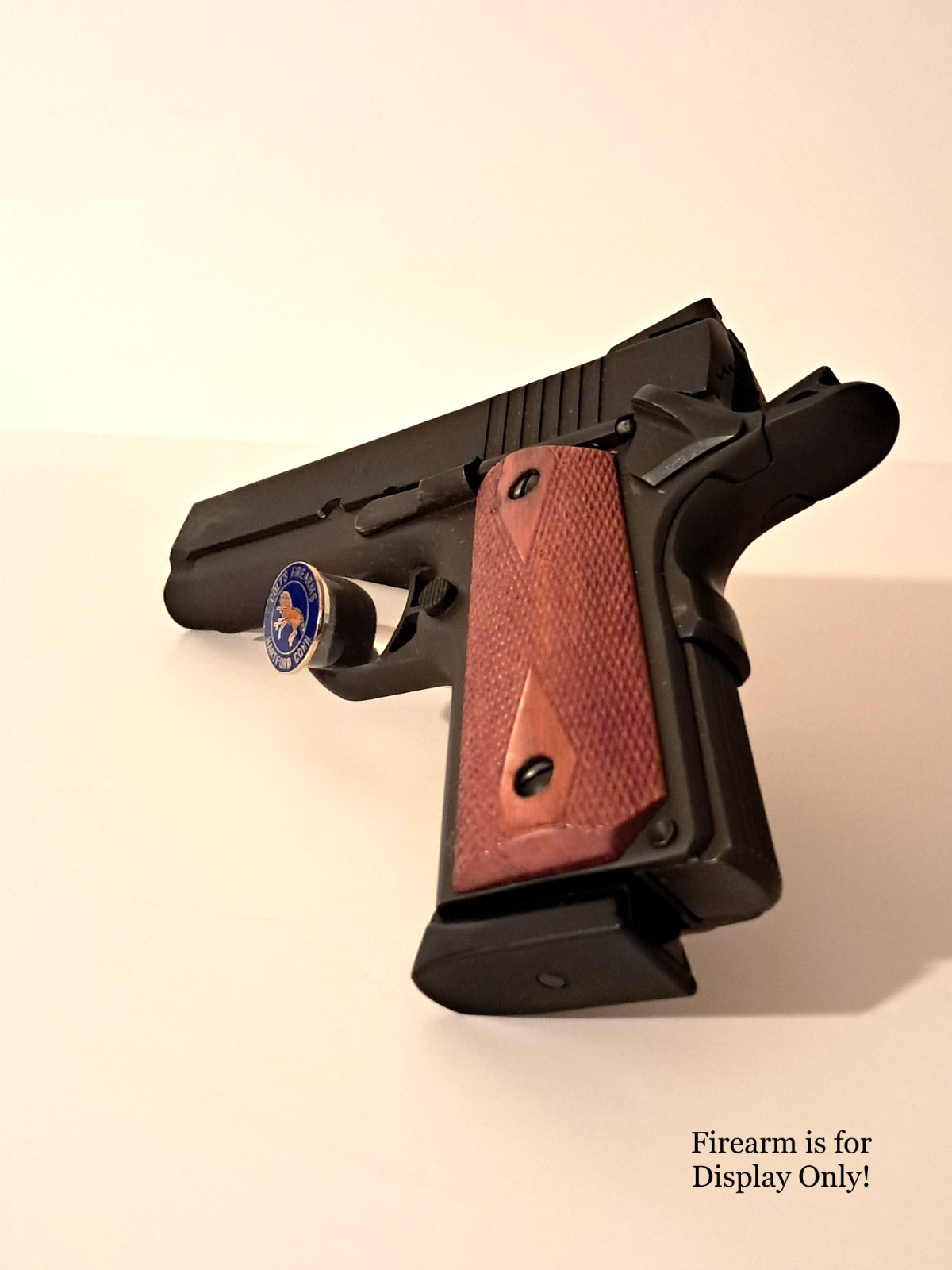 Handgun Firearm Gun Safe Shelf Display Rod - 7/8" Colt's Rampant Enamel Topper