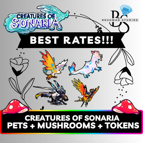 RESTOCKED 🟢 | Creatures Of Sonaria | COS | Pets Mushrooms Tokens - CHEAP & FAST