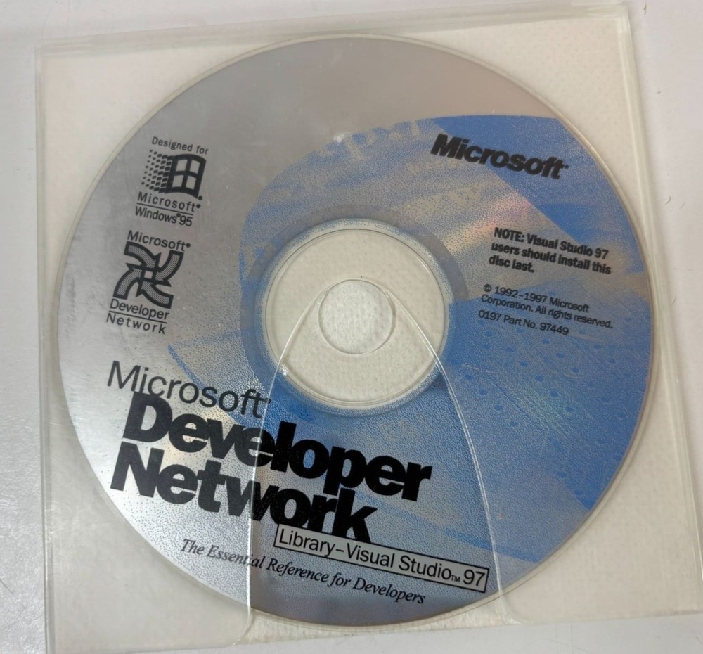 Rare Microsoft Developer Network Library Visual Studio 97 CD-ROM Vintage Softwar