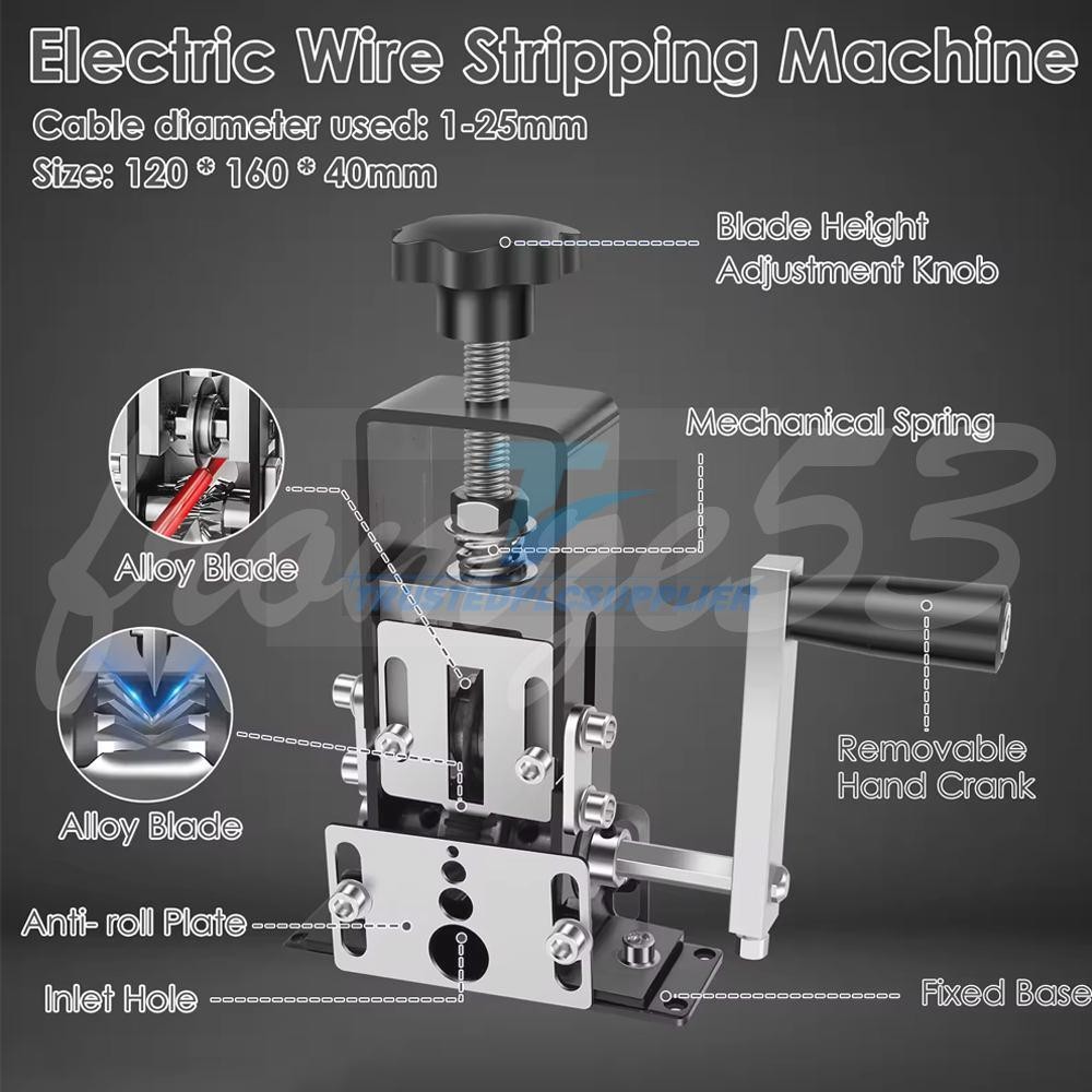 1-25mm Portable Manual Wire Stripping Machine Recycling Wire Stripper