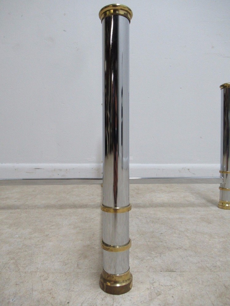 Vintage French Regency Chrome Brass Coffee Table Base