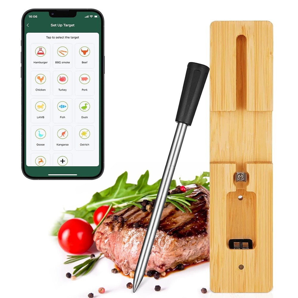Probe Temp Extended Range Wireless Bluetooth Smart Meat Thermometer