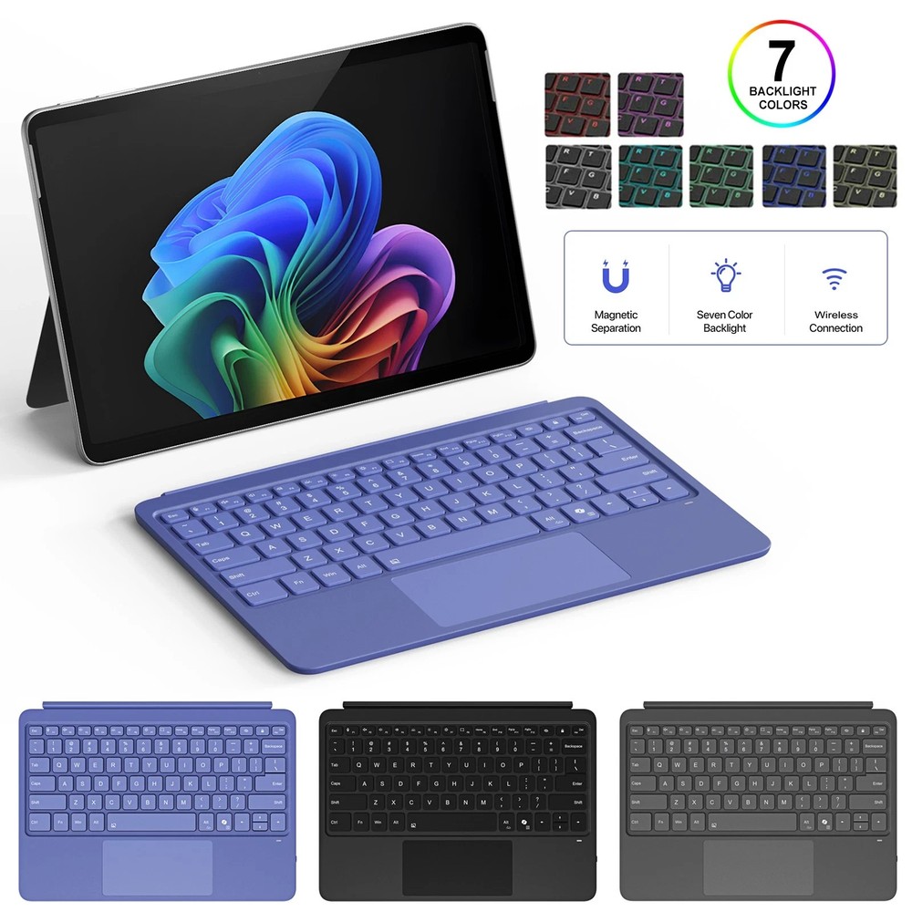 Wireless Keyboard Backlit Type Cover Magnetic for Microsoft Surface Pro 12''2025