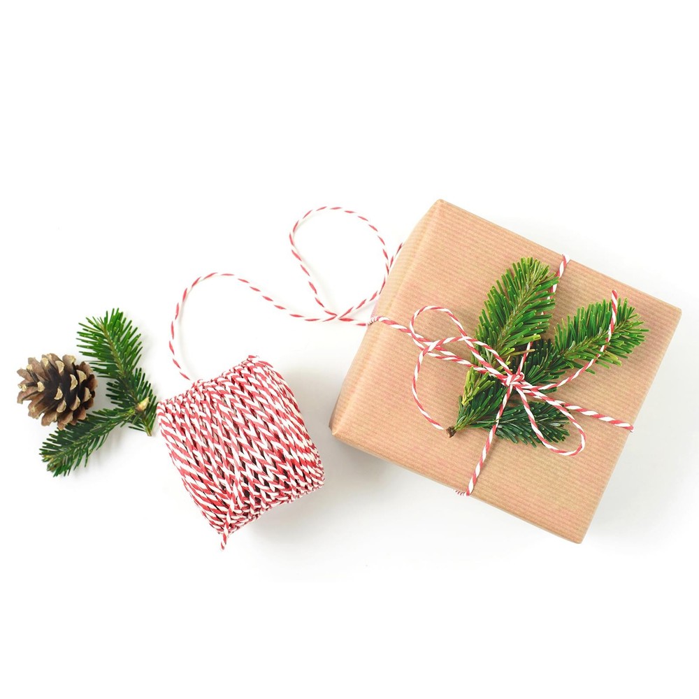 Thread Cord Macrame Cord Cotton Rope Braid String 6.2M/6 Yards Red White