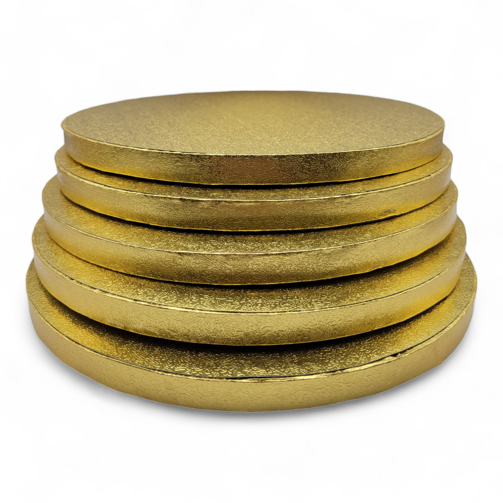 8-inch Cake Drums (5 Pack) (Gold, Silver, White)