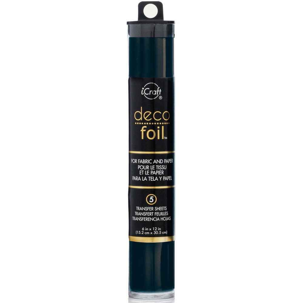 Deco Foil Transfer Sheets 6"X12" 5/Pkg Black
