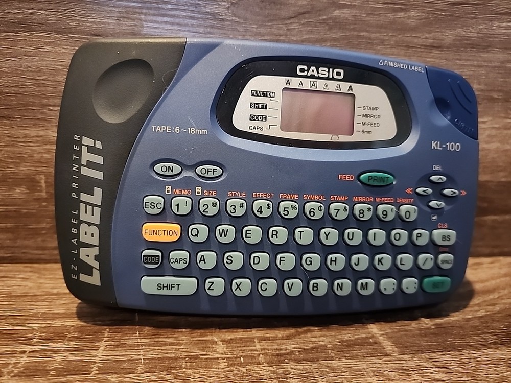 Casio KL-100 Label It Label Maker Thermal Printer Battery Operated Tested