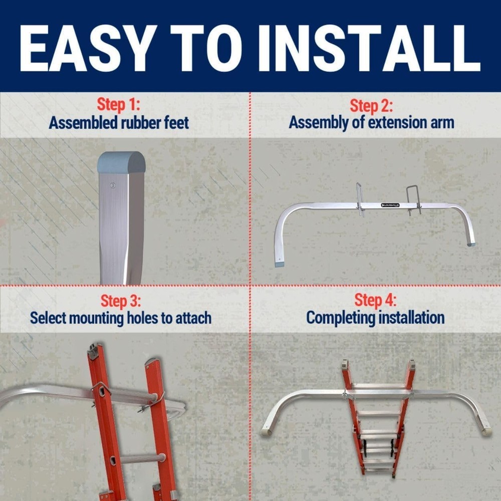 Aluminum Ladder Stabilizer - 150 lb Capacity