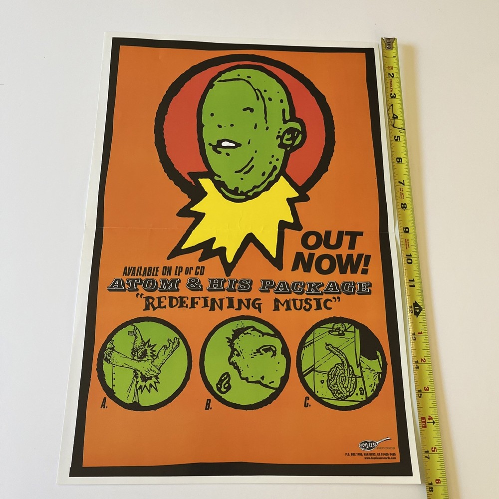 ATOM & HIS PACKAGE Rare 2003 PROMO POSTER for Music CD 12x18 NEVER DISPLAYED and