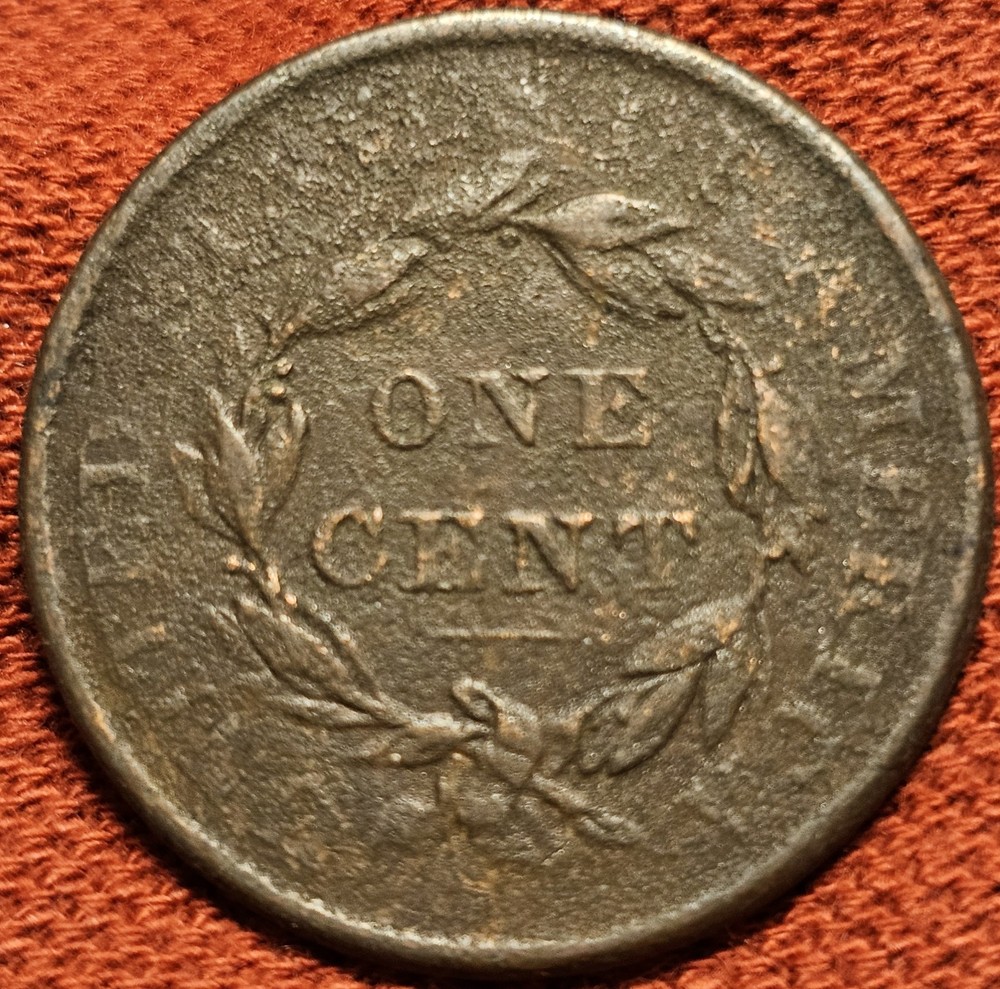 1837 Large Cent Copper Coin 1C Early US Type
