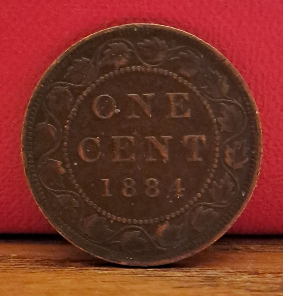 1884 Queen Victoria Bronze 1 Cent Canada Coin