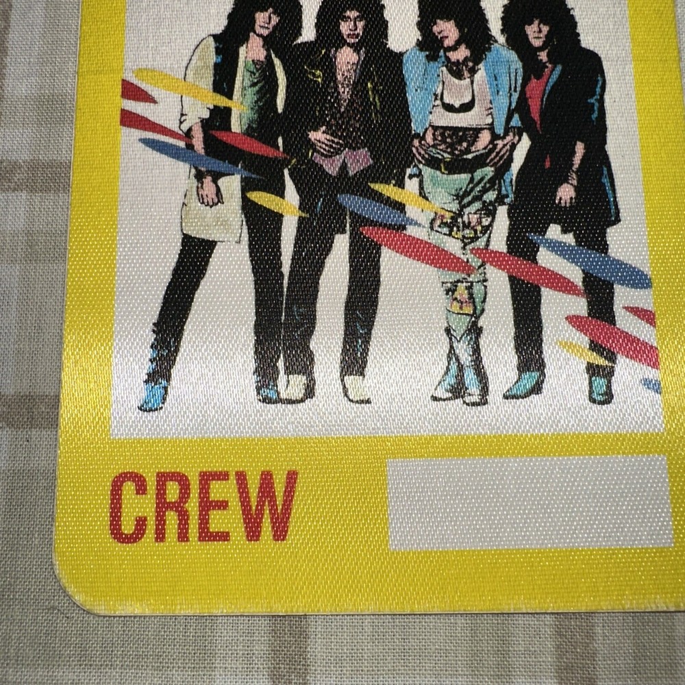 KISS backstage pass satin cloth sticker Asylum Tour AUTHENTIC CREW Rare Unused!
