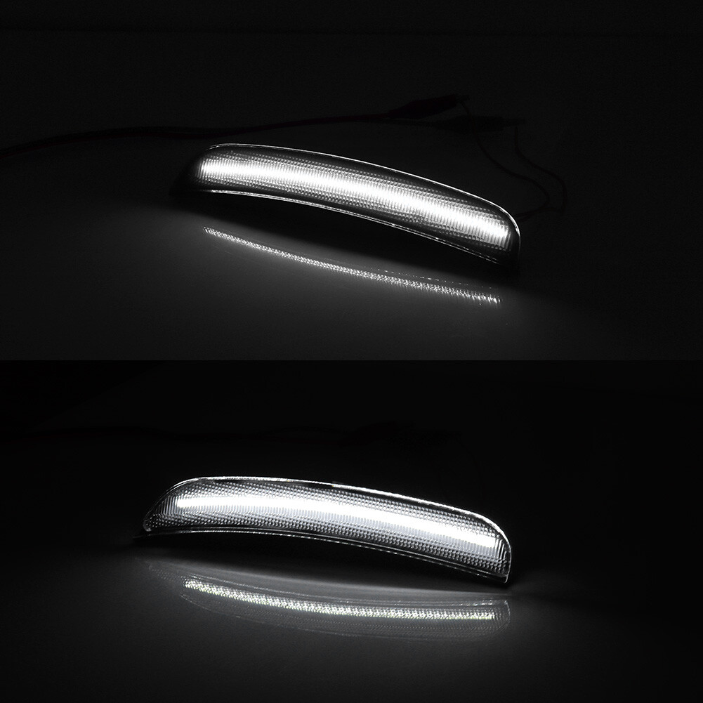 For 2015-2022 Dodge Charger Front & Rear LED Side Bumper Marker Smoked White LED