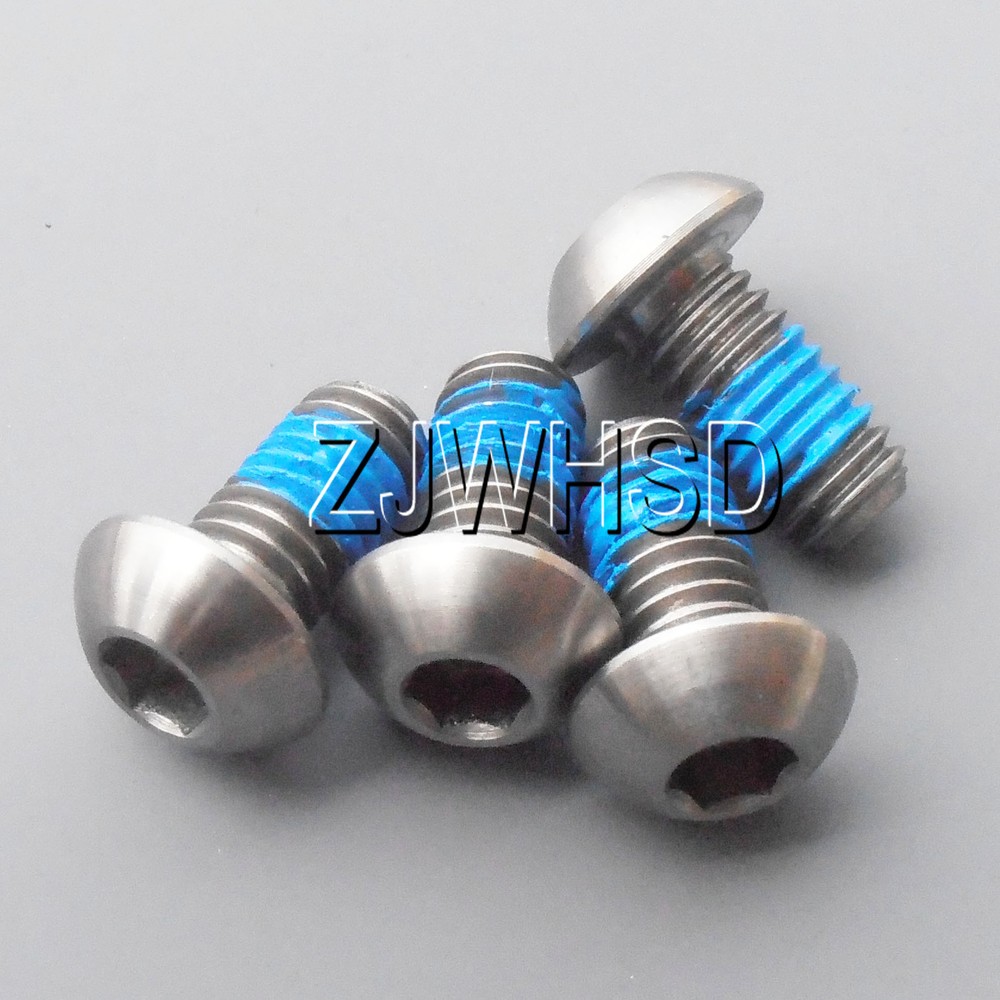 4pcs M6 x 12 mm Ti Titanium Screw Bolt Allen Hex Socket Button Head ThreadLocker