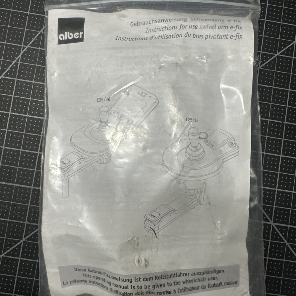 Alber E25/26 E-Fix Swivel arm For Control Unit