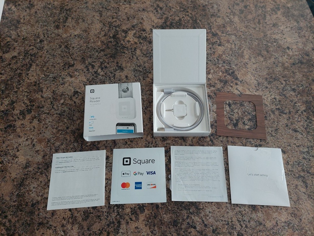 New open box Square Reader Accessories Only phone jack reader Sticker USB cable