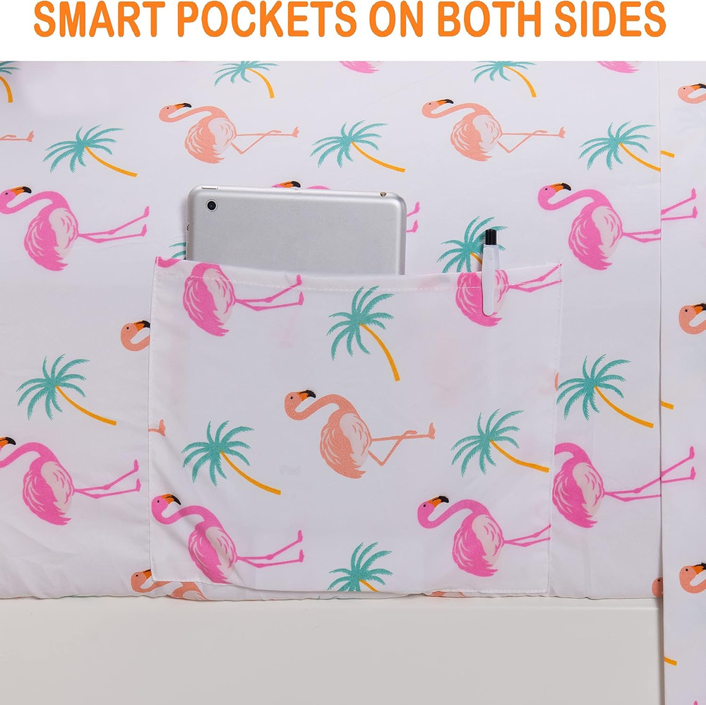 Luxury Soft Bed Sheets Flamingo Pattern - 1500 Premium Hotel Quality Microfiber