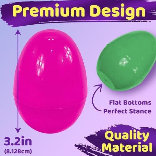 stargo Pack - Plastic Easter Eggs Empty 3.2” Large Plastic Eggs Fillable For 36