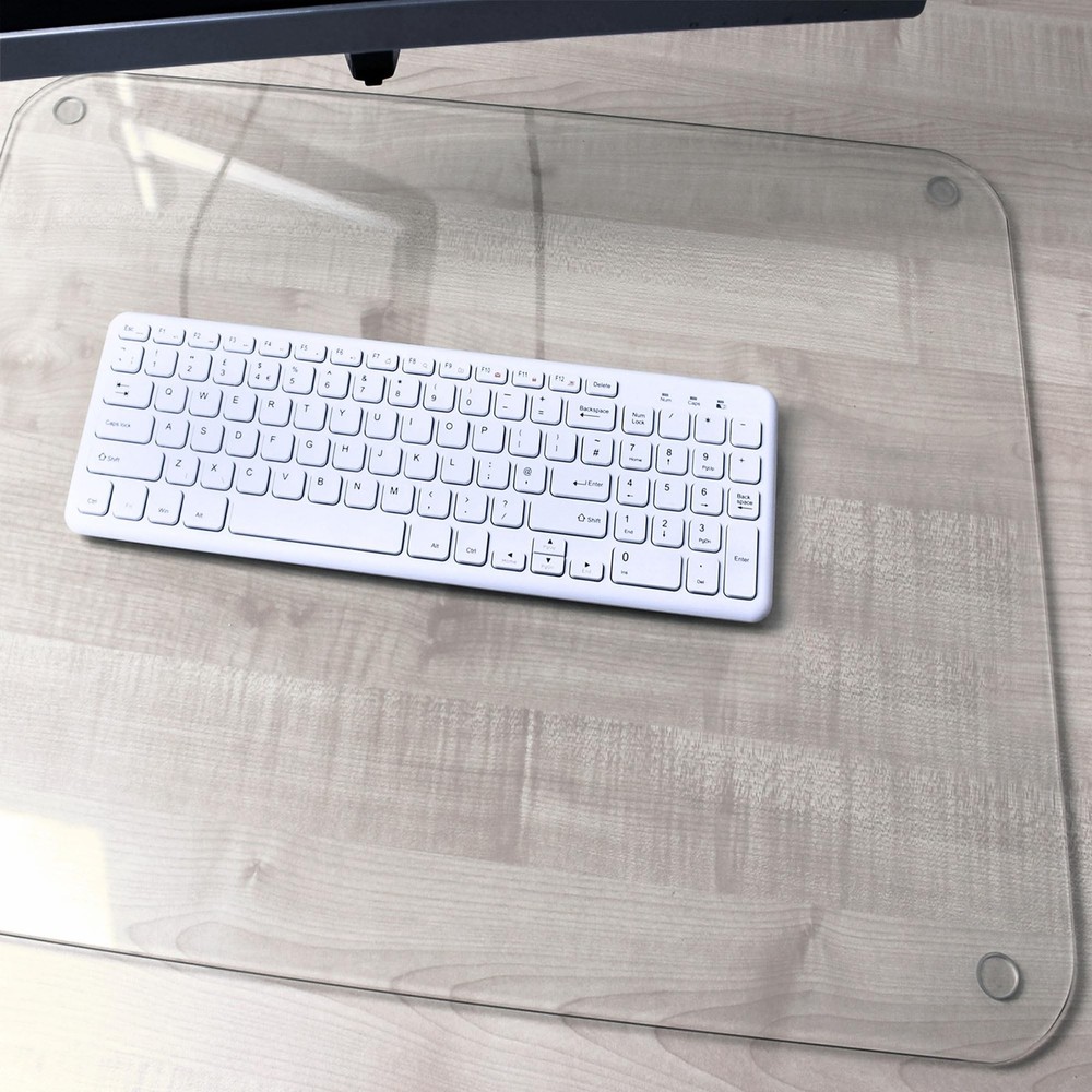 Marvelux Tempered Glass Desk Pad, Clear Surface Protector, Multi-Purpose Dura...