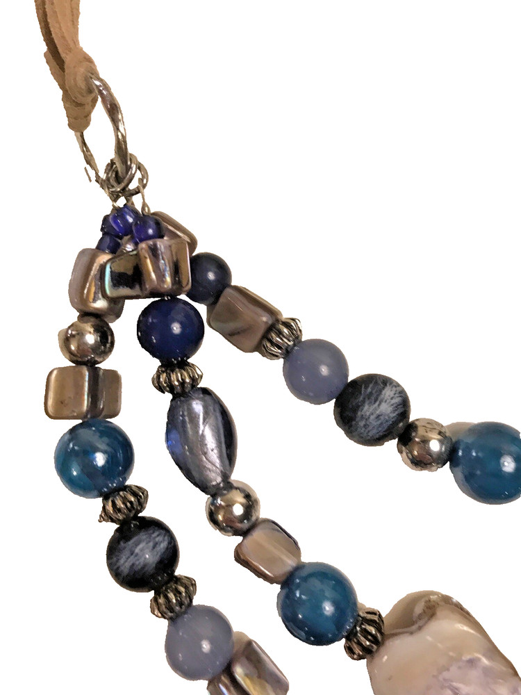 bluebead necklace and earring set