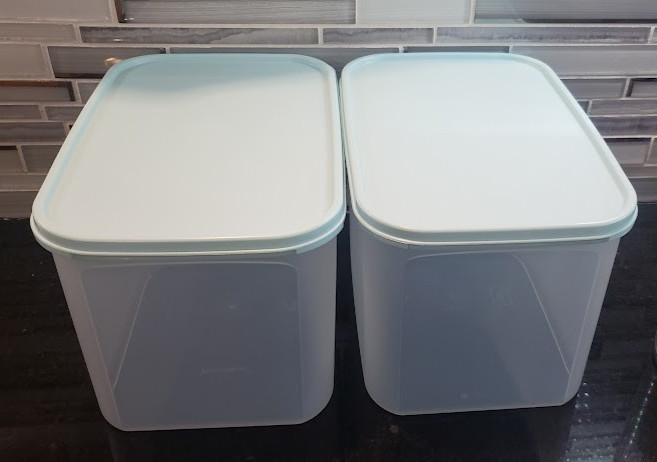 Tupperware Modular Mates GET 2 MINT Rectangular #3 CONTANERS HOLD 27 1/2 CUPS EA