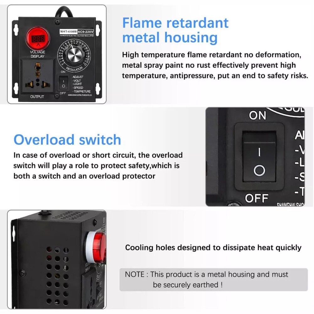 AC 110V/220V Input Voltage Electronic Voltage Regulator Fan Speed Controller