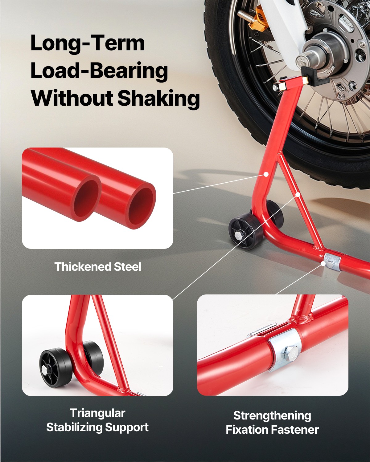 VEVOR Motorcycle Stand Lift 850 lbs Rear Wheel Spoolift Paddock Swingarm Arm Red