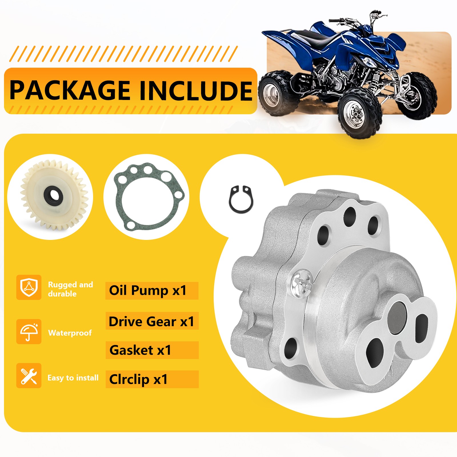 2001-2005 for Yamaha Raptor 660R YFM660R Limited Edition Oil Pump w/ Drive Gear