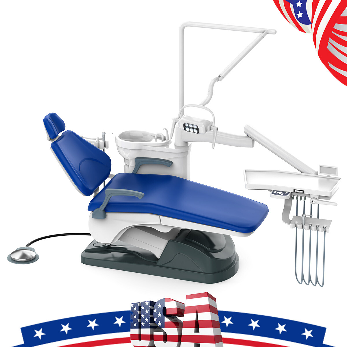 Dental Unit Chair Computer Controlled DC Motor PU Hard Leather+Doctor's Stoo FDA
