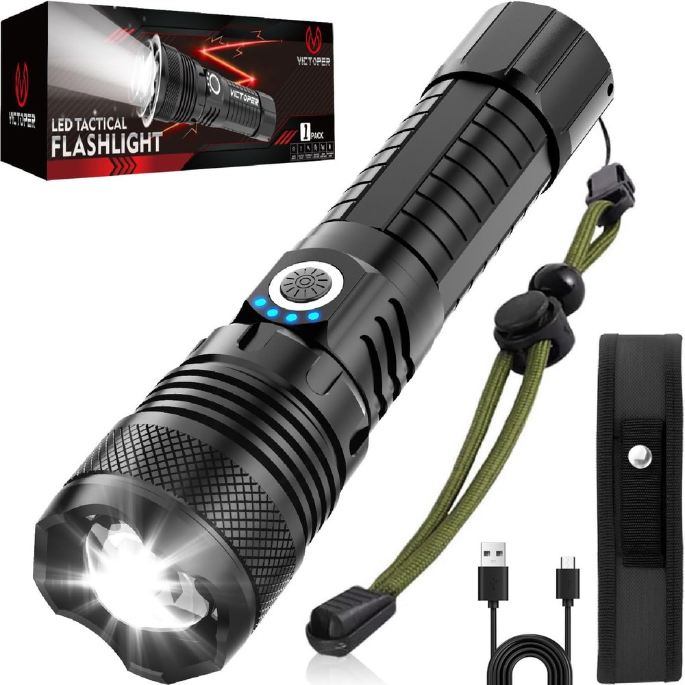 LED Flashlights, High Powered High Lumens Super Bright Tactical Flashlight, R...