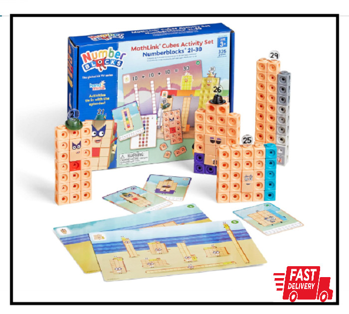 hand2mind MathLink Cubes Numberblocks 21-30 Counting Blocks Set