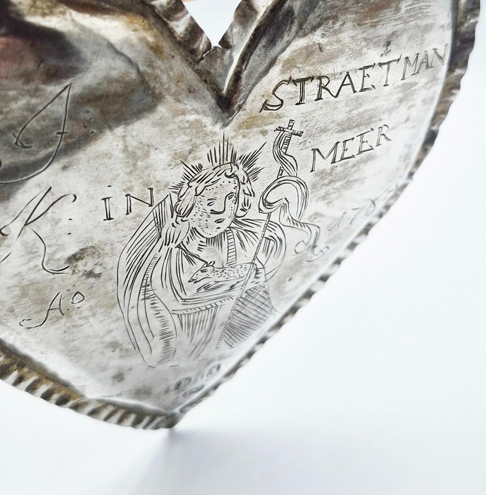 18TH CENTURY DUTCH SOLID SILVER ENGRAVED PLAQUE / PANEL c1765