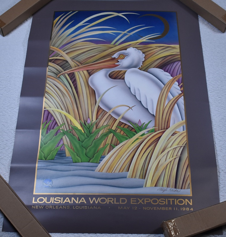 Rare Vintage Louisiana world exposition 1984 poster Hugh Ricks 18x26
