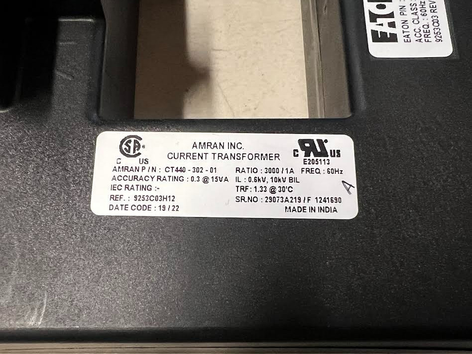 Eaton 9253C03H12 Current Sensor New