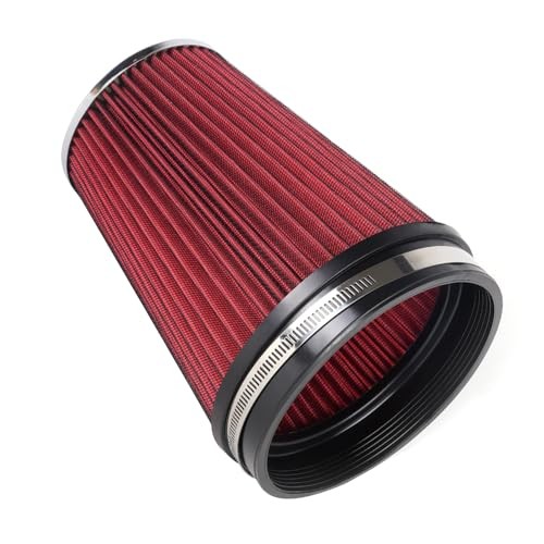 6" Inlet Cold Air Intake Filter Cone Replacement Performance Red (8" Tall)
