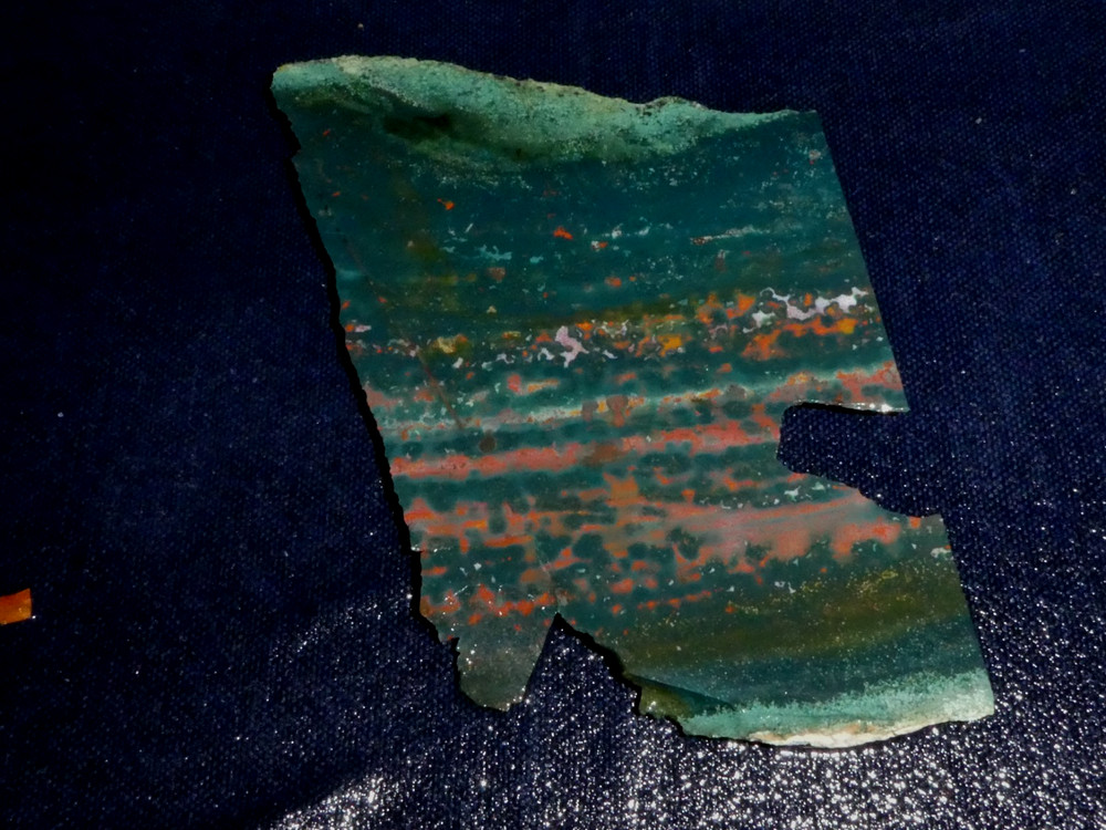 Fancy Jasper slab 4 1/4 " x 3 3/8"  rough--cabbing-display- science projects