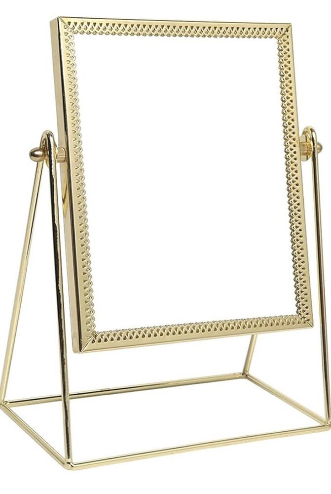 LONGSHENG - Makeup Mirror Single Sided Cosmetic Mirror Rectangle - Gold