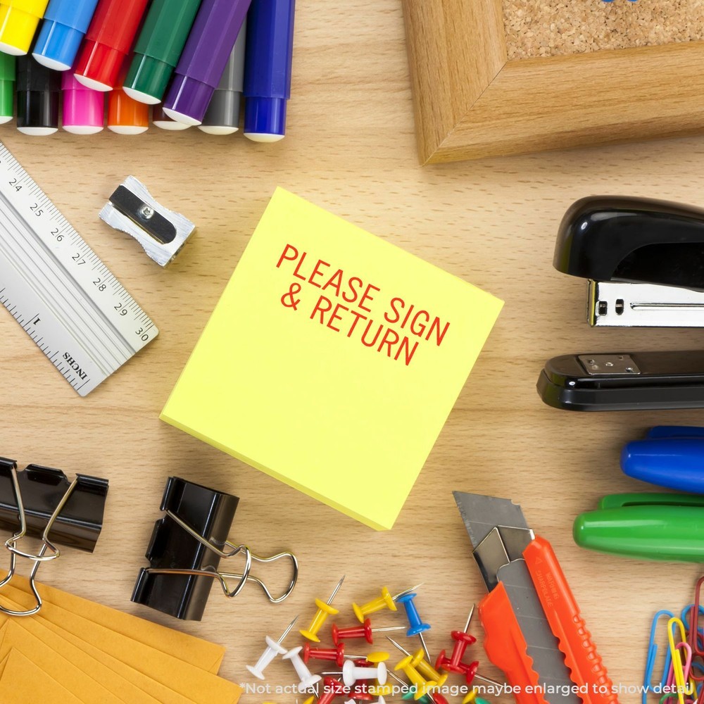 Please Sign Return Rubber Stamp, Great for Home, School & Office Regular Use