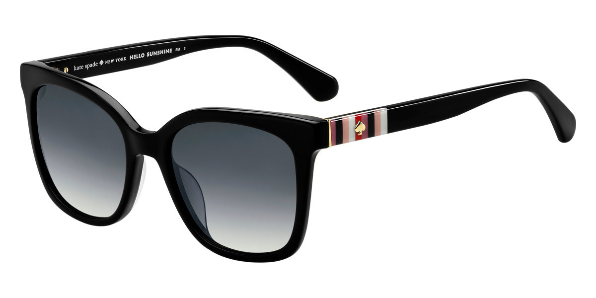 New Kate Spade New York KS Women's Kiya/S Square Sunglasses 0807/9O Black, 53 mm