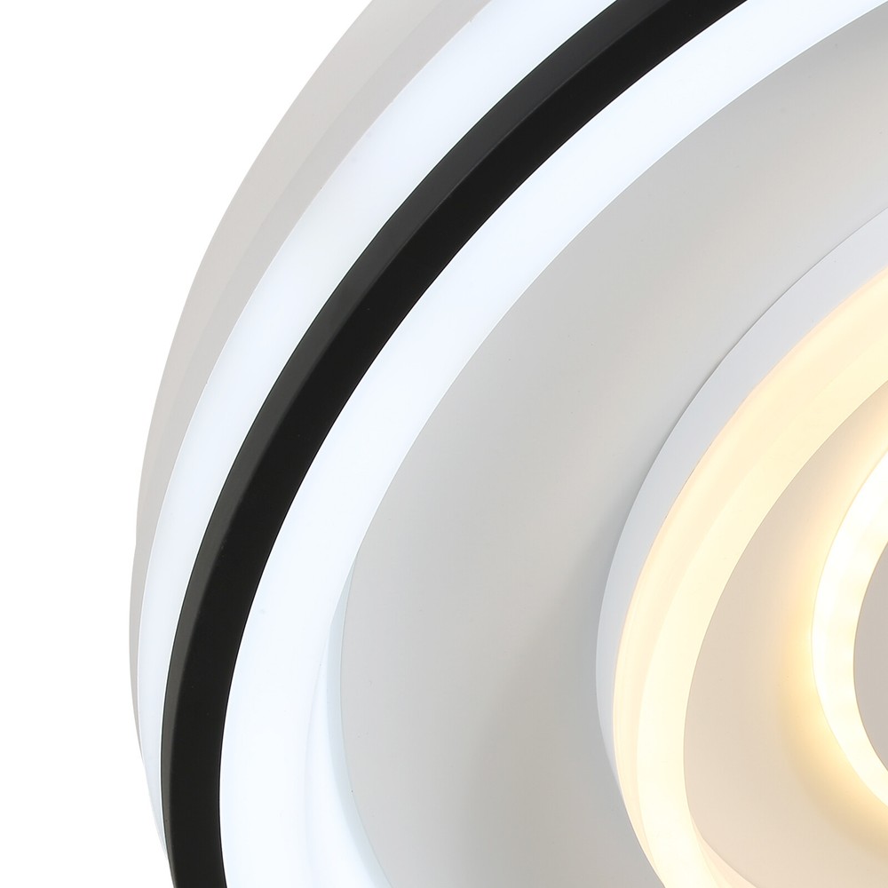 42 Inch Flush Mount Led Ceiling Fan With Lights Remote Control, Dimmable