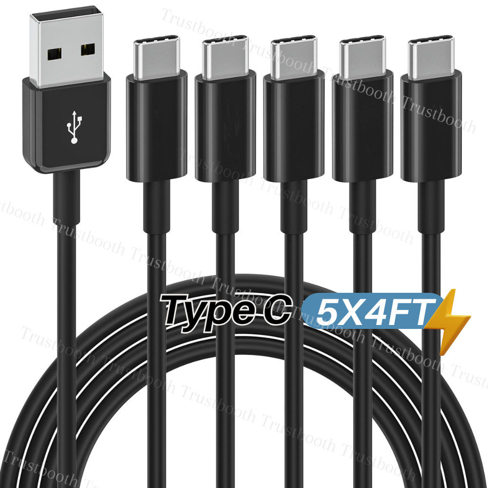 5Pack USB Type C Cable Charger Lot Fast Charging Data Cord For Samsung Android