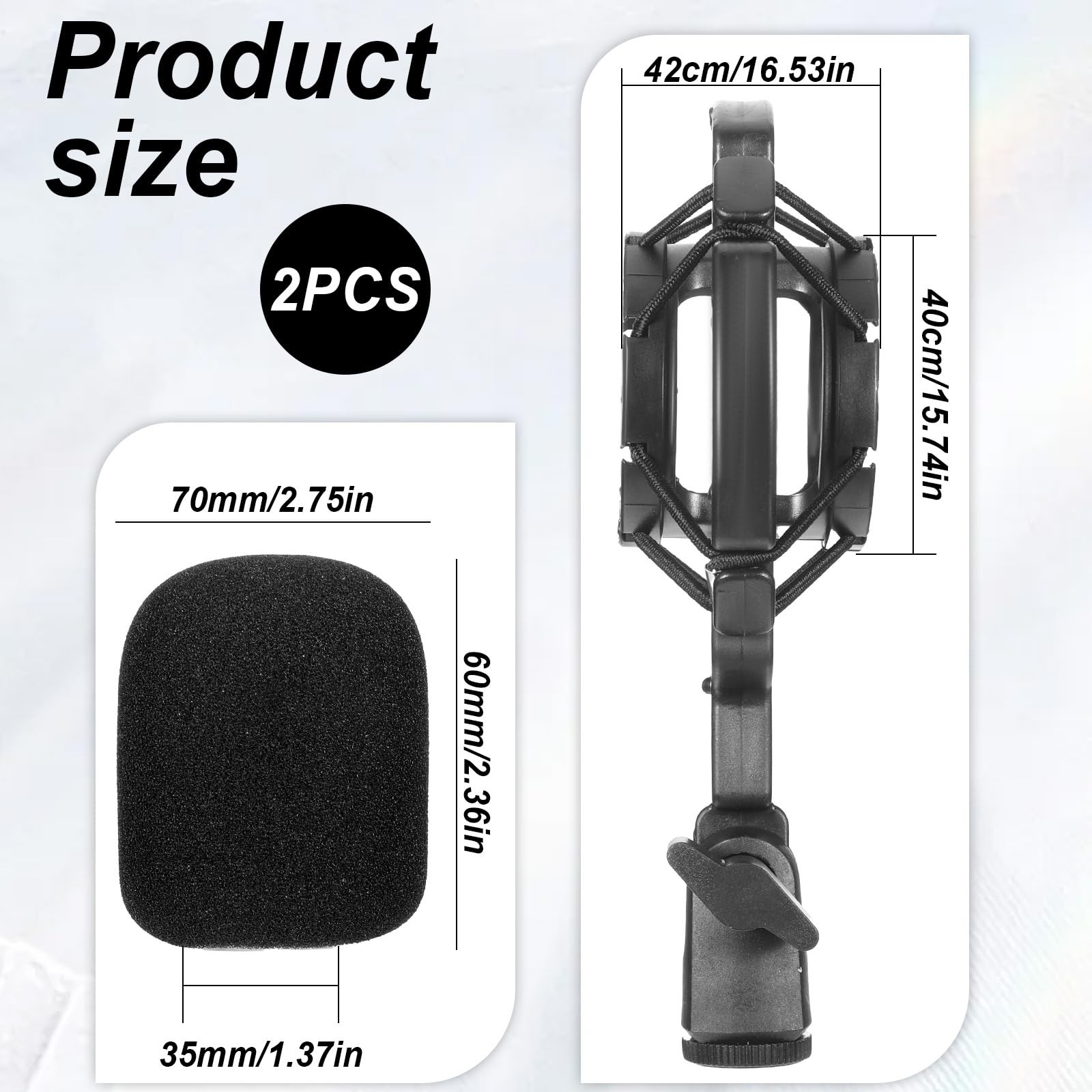 Microphone Shock Mount Mic Holder Anti-Vibration Suspension Black