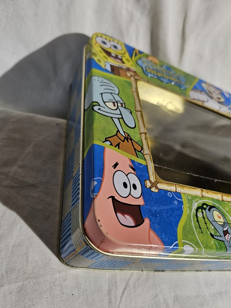 SpongeBob SquarePants and Patrick Tin Box Lunchbox 2007 Nickelodeon Embossed 🔥