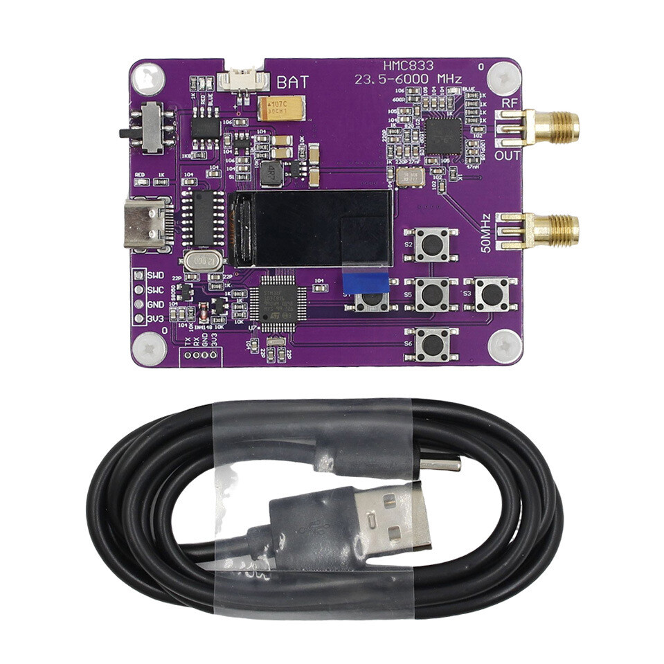 6GHz RF Signal Generator 23.5MHZ-6000MHz Pushbutton Version OLED Display HMC833