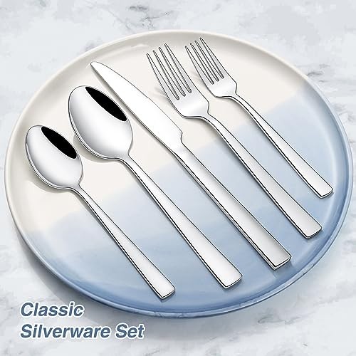 60 Piece Silverware Set For 12, Stainless Steel Flatware/Tableware Set Modern