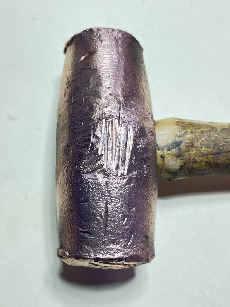 Vintage 3lb. 5oz. Copper Mallet Handle Split Used