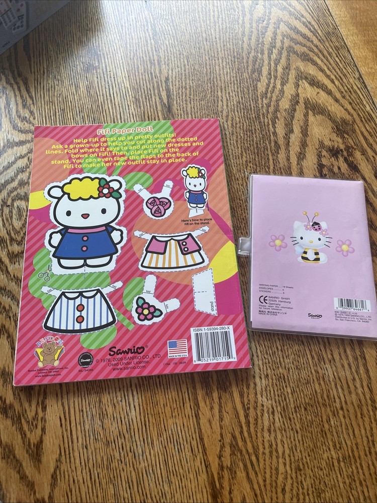 Hello Kitty Coloring and Activity Book & Vtg Notepad/Envelope - g4
