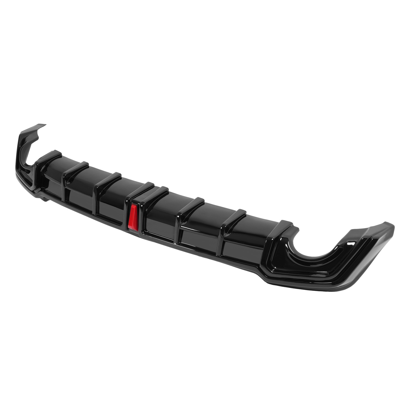 Rear Diffuser + Corner Spats W/LED For 2022-26 Honda Civic Sedan 4Dr Gloss Black